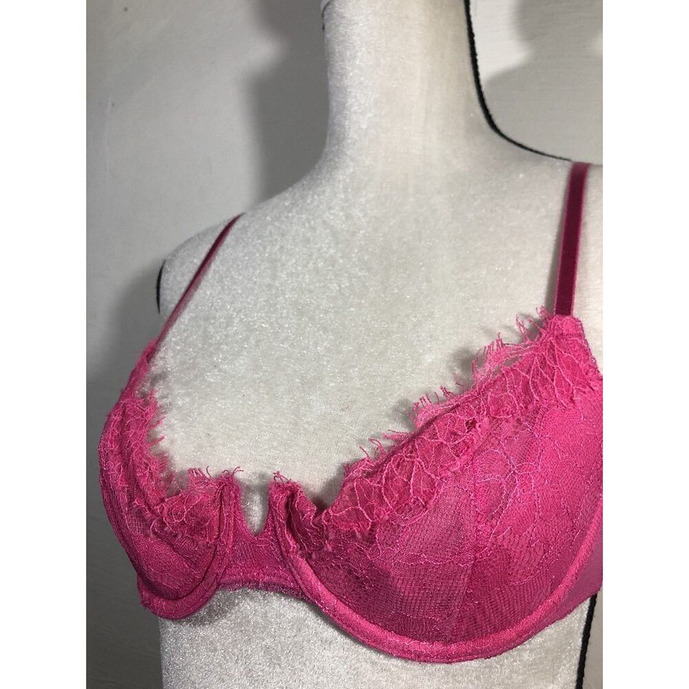 Vintage VICTORIA SECRET 34B 34 B Balconet Bra Pink Very Sexy EUC VS - Picture 2 of 9